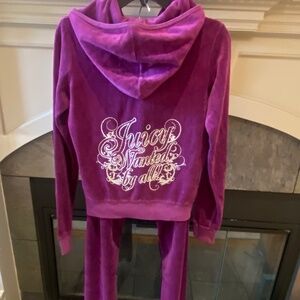 JUICY COUTURE Velour Purple Track Suit Women's Set